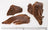 Close-up of Air Dried Horse Meat Jerky Slices showing the natural texture of this freeze dried horse. High protein, low fat treat, a healthy air-dried treat from Michinoku Farm Japan