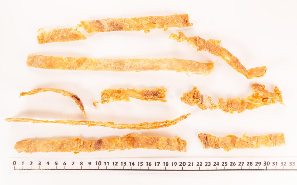 Air Dried Shark Meat Sticks Japanese pet treat detail, single protein dog treats suitable for dogs and cats, air-dried with no additives from Michinoku Farm