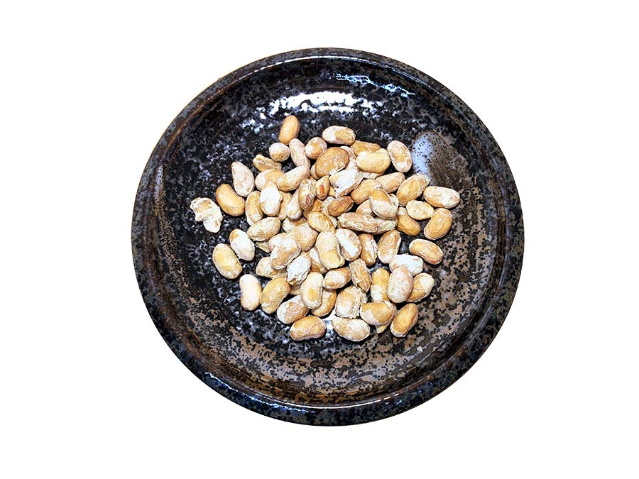 Close-up of Freeze Dried Natto showing the natural texture of this fermented dog treats. High in plant-based protein and B1, E, a healthy freeze-dried treat from Michinoku Farm Japan