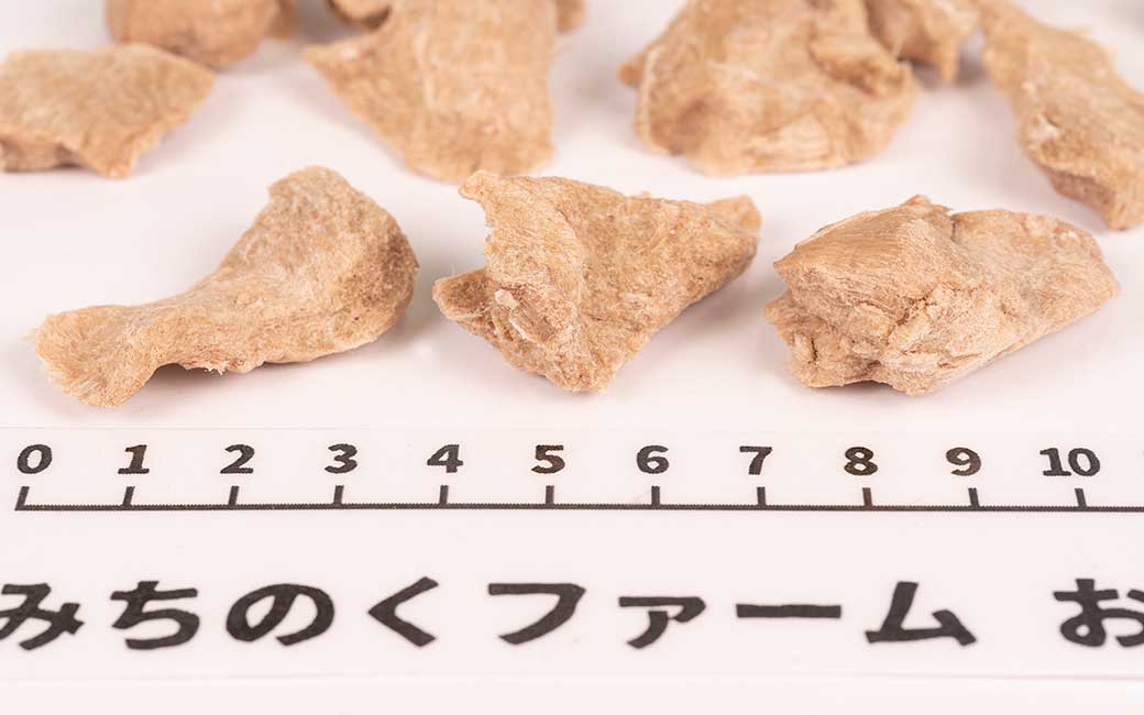 Freeze Dried Omi Duck pieces served out of the pouch, single-ingredient, no additives or fillers. A natural duck dog treats treat for dogs and cats from Michinoku Farm Singapore
