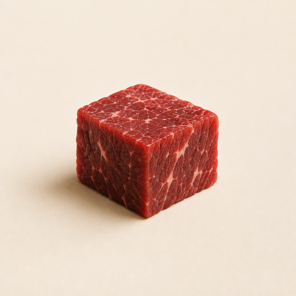 Single-ingredient label on a Michinoku Farm dog treat pack showing one natural ingredient